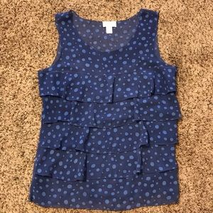 Ann Taylor Loft Sheer blue blouse size med